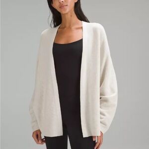 Lululemon Ivory Open Front Cardigan Sweater